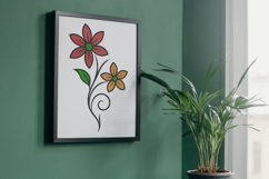 Dual Bloom Floral Outline Embroidery Design File Product Image 8