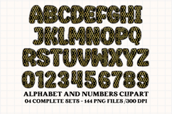 Black and Gold Alphabet png clipart, gold letters doodle Product Image 2