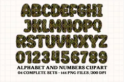Black and Gold Alphabet png clipart, gold letters doodle Product Image 2