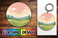 Playful Circle Keychain Sublimation, Spring Product Image 1