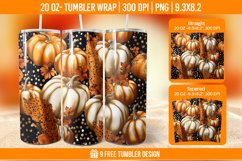 Pumpkin Tumbler Sublimation Wrap, 20 oz Fall Tumbler Wrap Product Image 1