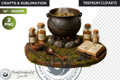 Cosy Witch's Apothecary magic Clipart PNG witchcraft graphic Product Image 1