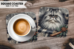 Cute Cat Square Coaster PNG Bundle, Printable Cat Bundle Product Image 9