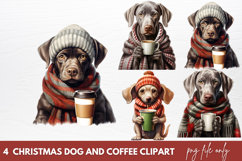 Christmas Dog And Coffee Clipart Sublimation Christmas Dog Product Image 1