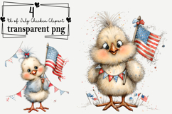 4th of July Chicken PNG Clipart Watercolor PNG Product Image 1
