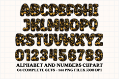 Black and Gold Alphabet png clipart, gold letters doodle Product Image 2