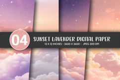 Sunset Lavender Digital Paper Product Image 1