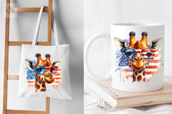 4th of July Giraffe sublimation print design PNG Product Image 3