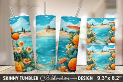 Summer 20 oz Skinny Tumbler Sublimation Designs Product Image 9