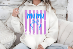 Striped Mama PNG, Blue Coquette Bow Distressed Sublimation Product Image 7