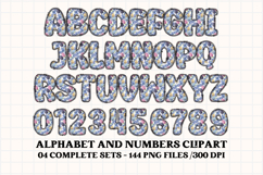 Easter Blooms Alphabet &amp; Numbers Clipart PNG Set Product Image 2