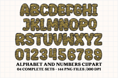 Black and Gold Alphabet png clipart, gold letters doodle Product Image 3