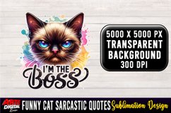 Funny Cat Sarcastic Quote Clipart Sublimation #8 Product Image 1