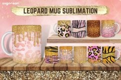 Leopard Glitter Mug Sublimation | PNG Bundle | Mug Wrap Product Image 1