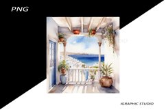 Greece summer clipart, Mediterranean Vacation Clipart Product Image 1