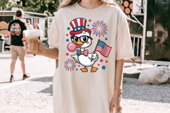 Patriotic Eagle, 4th of July Duck PNG T-Shirt|4th of July PN Product Image 4