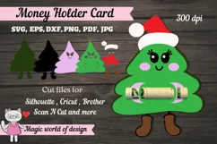Christmas tree Money Card svg, 3d Paper cutting Template svg Product Image 1