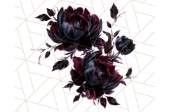 Gothic Floral PNG, Dark Aesthetic Flowers Clipart Print Product Image 4