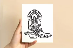 Cowboy boot cut file svg, png Western svg, Cactus desert Product Image 7