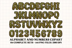 Black and Gold Alphabet png clipart, gold letters doodle Product Image 2
