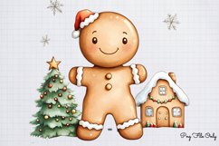 Funny Christmas Gingerbread Man Clipart PNG Product Image 1