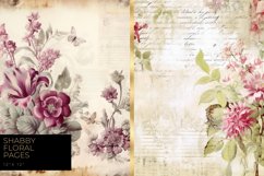 Shabby Floral Pages, Ephemera Scrapbooking Digital Download Product Image 2