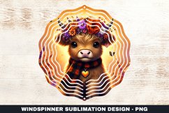 Halloween Highland Cow Wind Spinner Sublimation Design Product Image 1