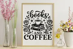 Books And Coffee Svg, Book Lover Svg, Coffee Lover Svg. Product Image 9