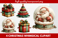 4 Whimsical Christmas Clipart featuring cute holiday charact Product Image 1