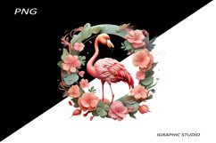 Pink Flamingo Clipart, Tropical Clipart, Bird Clipart Product Image 1
