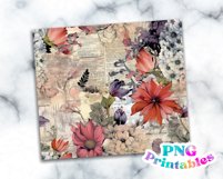 Floral Collage 20 oz Skinny Tumbler Wrap Product Image 2