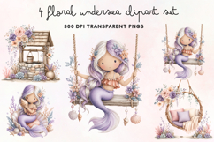 Floral Undersea Clipart Set PNG Product Image 1
