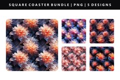Flower Square Coaster Design | Square Coaster PNG Product Image 1