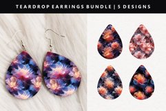 Flower Teardrop Earring Sublimation PNG Design Product Image 1