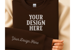 Gildan 18000 Dark Chocolate Sleeve Mockup Product Image 1