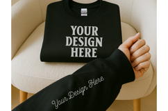 Gildan 180000 Black Sweatshirt Sleeve Mockups Product Image 1