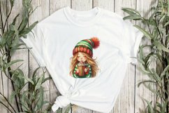 Girl Enjoy Hot Drink Clipart Product Image 3