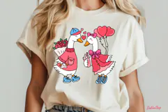 Valentine PNG, Hand Drawn Family Goose Valentine PNG Clipart Product Image 9