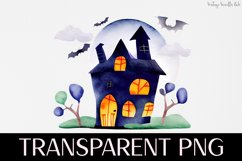 Haunted House - Transparent PNG Halloween Clipart Graphic Product Image 1