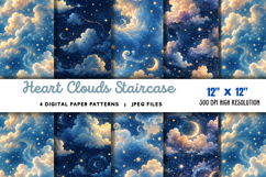 Heart Clouds Staircase Heaven Memorial JPG Product Image 1