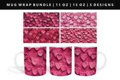 Heart 11oz, 15oz Mug Sublimation | Mug Wrap PNG Product Image 1