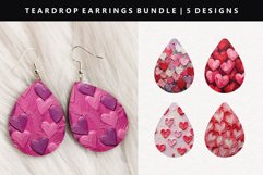 Puff Heart Teardrop Earring Sublimation PNG Design Product Image 1