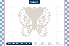Angel Wing Heart Earrings Laser Cut SVG Product Image 3