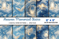 Heaven Memorial Stairs Angels Background JPG Product Image 1