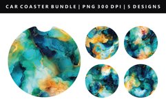Alcohol Ink Keychain And Car Coaster Sublimation Design Product Image 1
