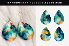 Alcohol Ink Teardrop Earring Sublimation PNG Design Product Image 1