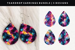 Alcohol Ink Teardrop Earring Sublimation PNG Design Product Image 1