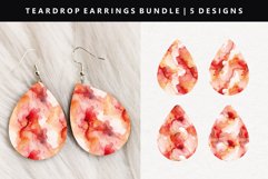 Alcohol Ink Teardrop Earring Sublimation PNG Design Product Image 1