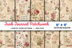 Junk Journal Patchwork Papers JPG Product Image 1