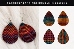 Knitted Teardrop Earring Sublimation PNG Design Product Image 1